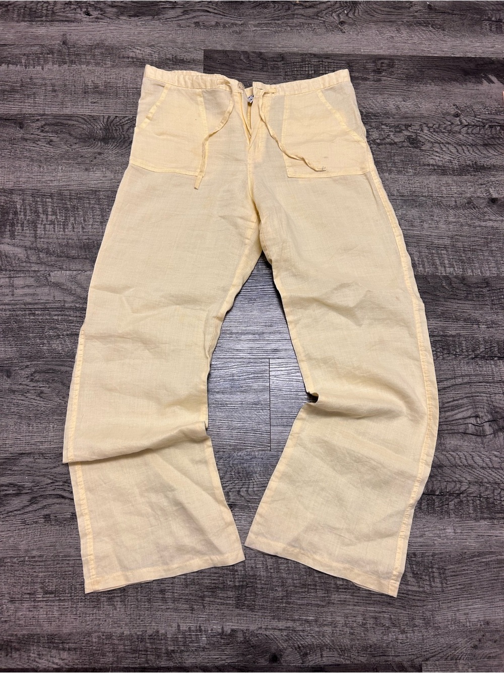 Maxalt Cream Linen Drawstring Pants